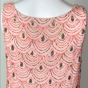 Anthropology Pink Sparkly Holiday Dress